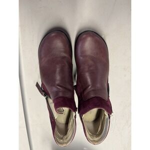 JBU JAMBU Pilot Encore Ankle Boots Clogs Women  9 M Burgundy Leather side zip